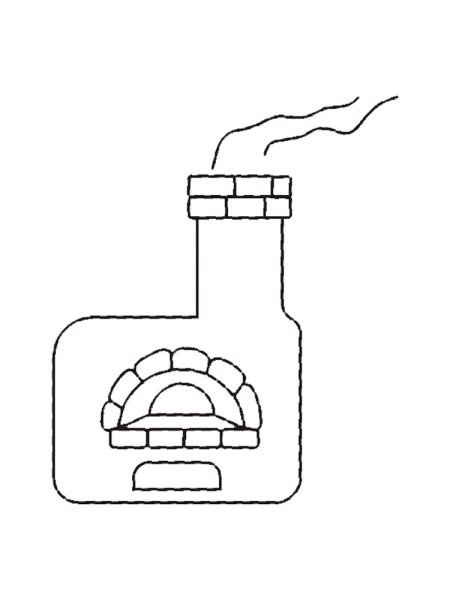 Эскиз интерьера русской избы