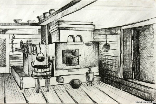 Крестьянка у печки