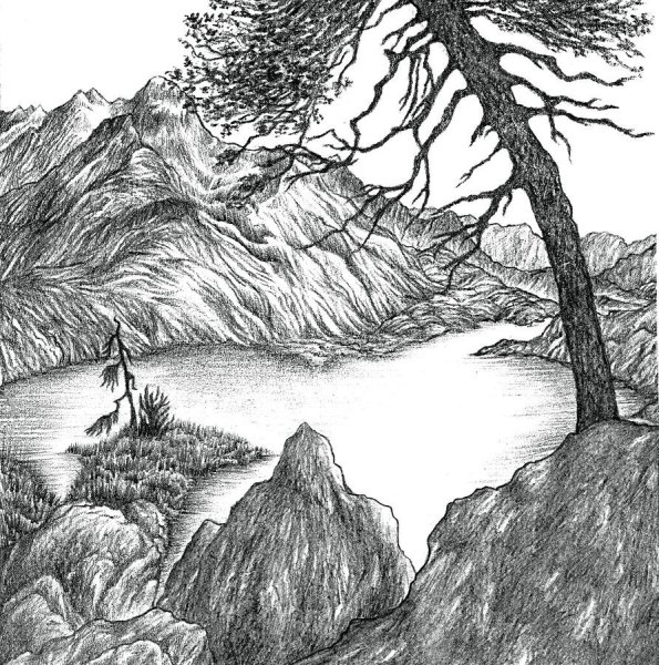 Пейзажи природы карандашом