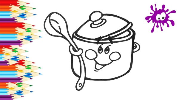 Кастрюля раскраска для детей