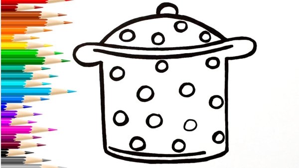 Кастрюля раскраска для детей