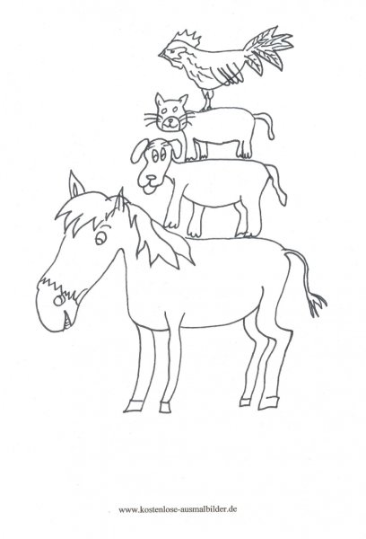 Иллюстрация к бреминскиммузыкантам карандашом