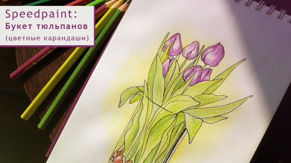 Рисунки в скетчбуке цветными карандашами цветы