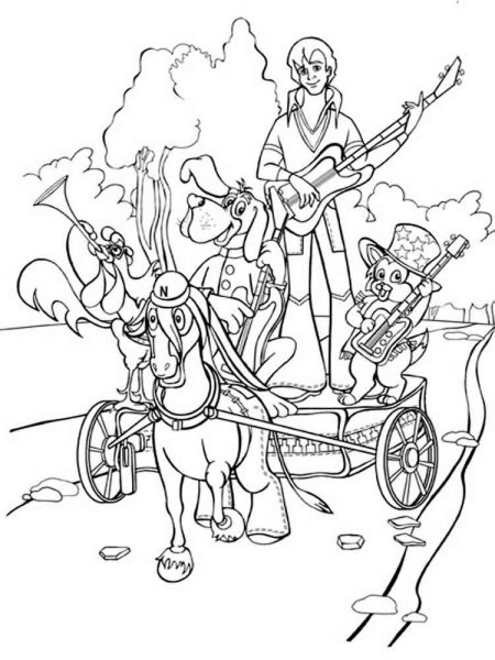 Трубадур и принцесса раскраска