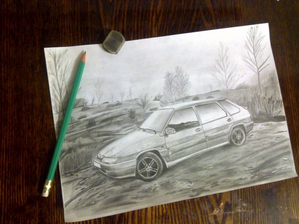 Нарисовать машину на листе