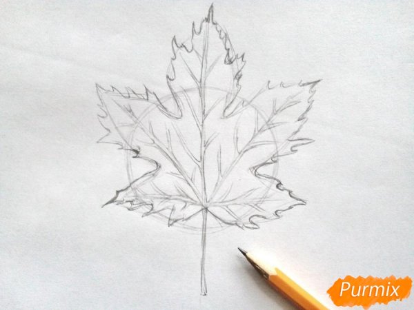 Осенние листья цветными карандашами