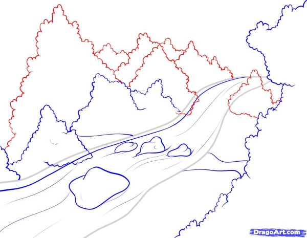 Река карандашом