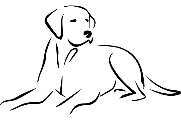 Собака сидит рисунок