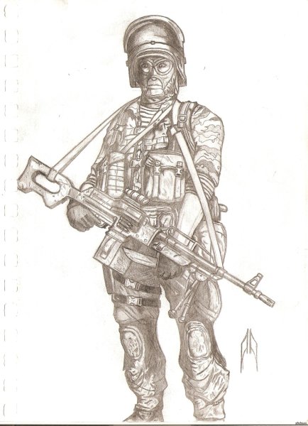 Солдат рисунок карандашом