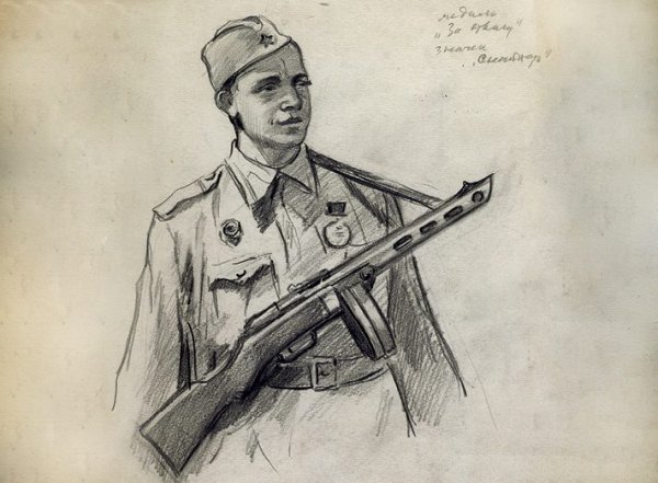 Зарисовки солдат второй мировой
