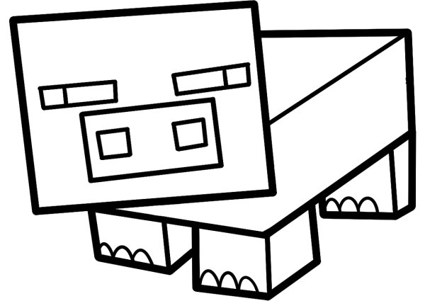 Свинка из МАЙНКРАФТА раскраска