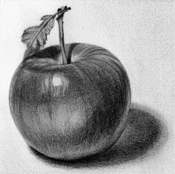 Рисуем яблоко карандашом
