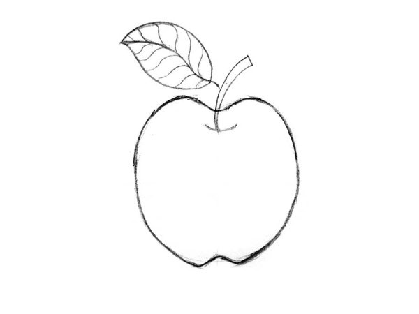 Поэтапное рисование яблока
