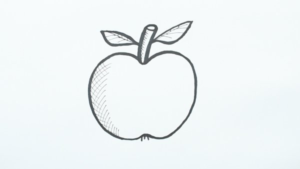 Яблоко карандашом