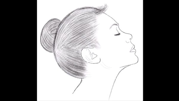 Набросок лица девушки легкий