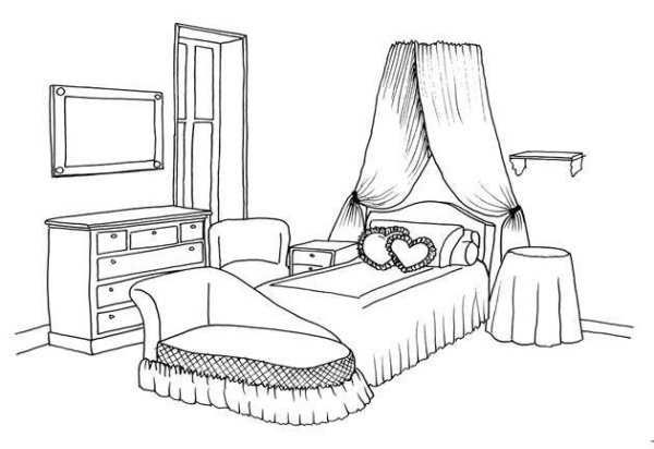 Рисование интерьера комнаты