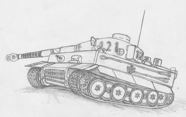 Танк т-34 рисунок