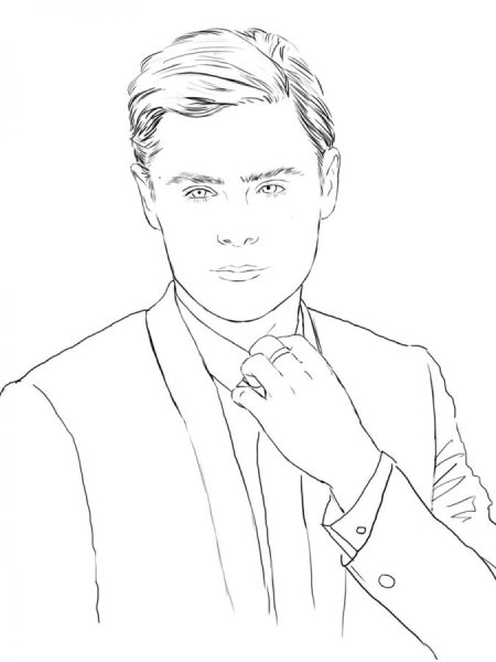 Раскраска Зак Эфрон