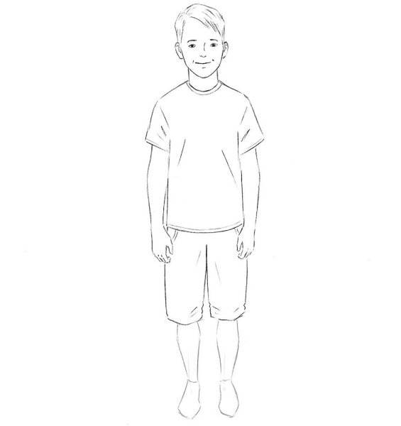Рисунок мальчика карандашом