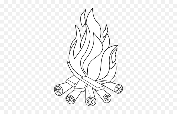 Костер раскраска для детей