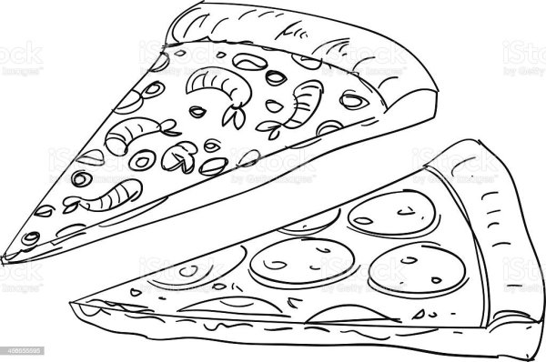 Раскраска пицца пепперони