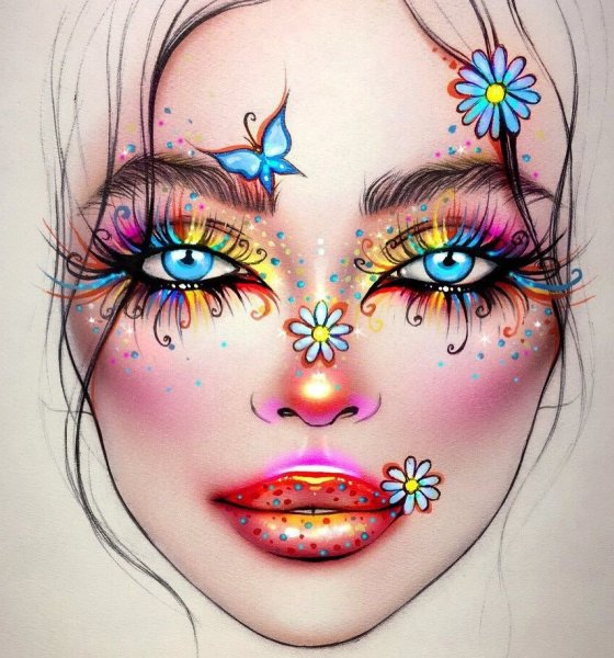 Театральный макияж карандашом