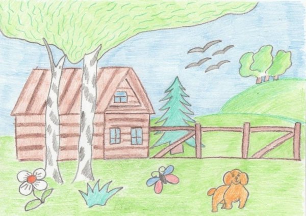 Рисунок на тему моё село