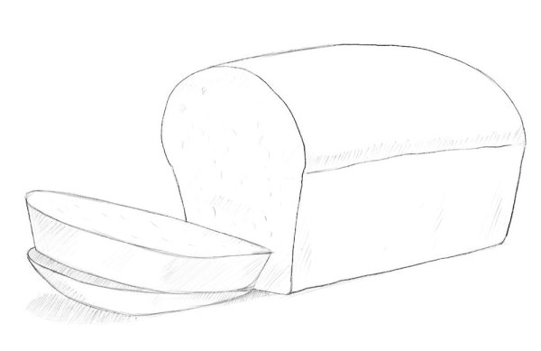 Натюрморт из хлебобулочных изделий в карандаше