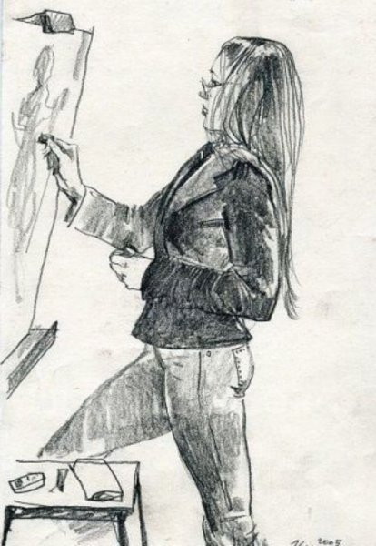 Зарисовки людей в интерьере