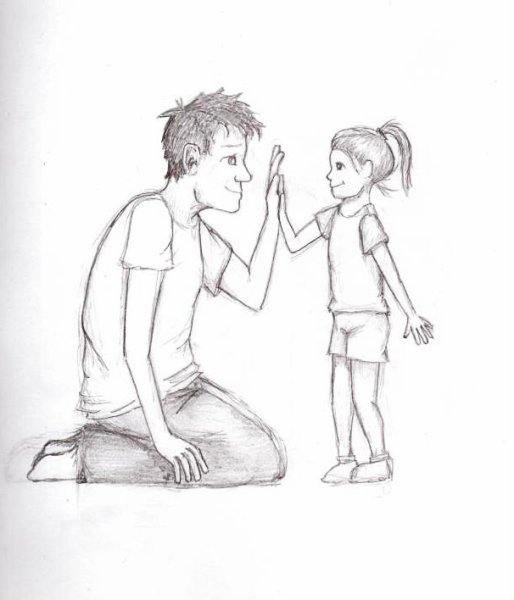 Набросок рисунка папы