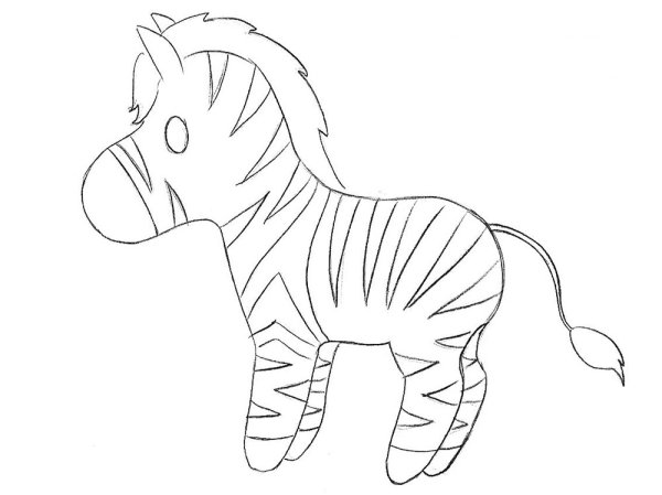 Зебра рисунок для детей