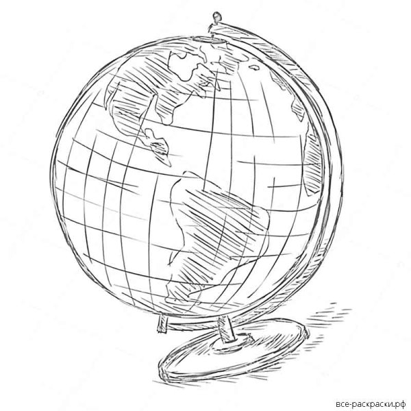 Глобус раскраска