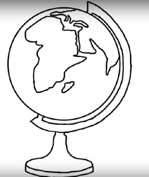 Глобус раскраска