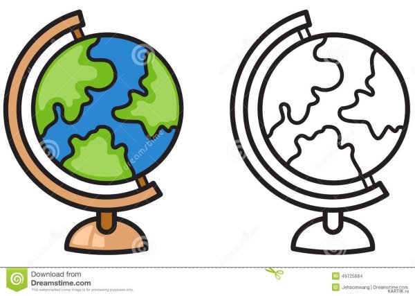 Глобус раскраска для детей