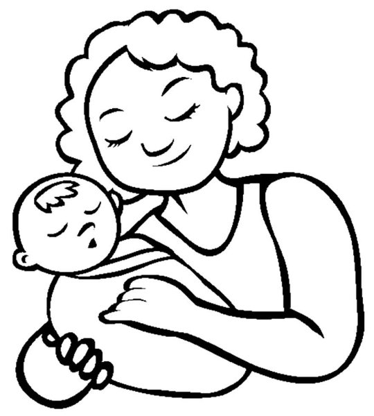 Раскраска мамы и малыши