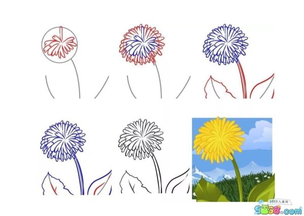 Поэтапное рисование подсолнуха