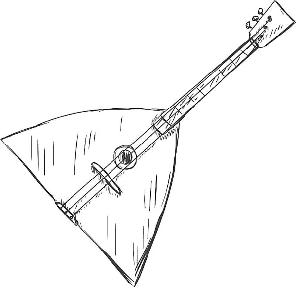 Легкий рисунок балалайки