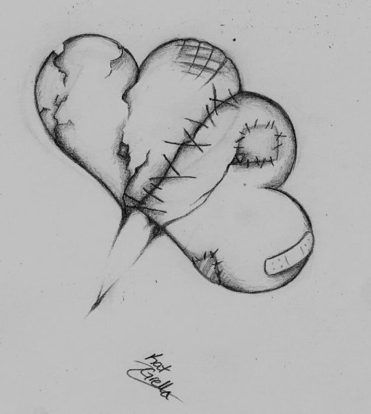 Красивое сердечко карандашом