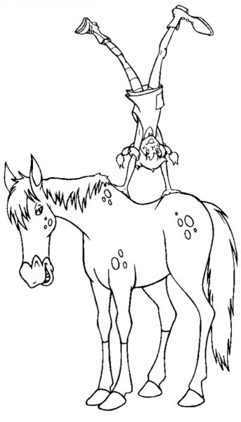 Пеппи длинный чулок раскраска