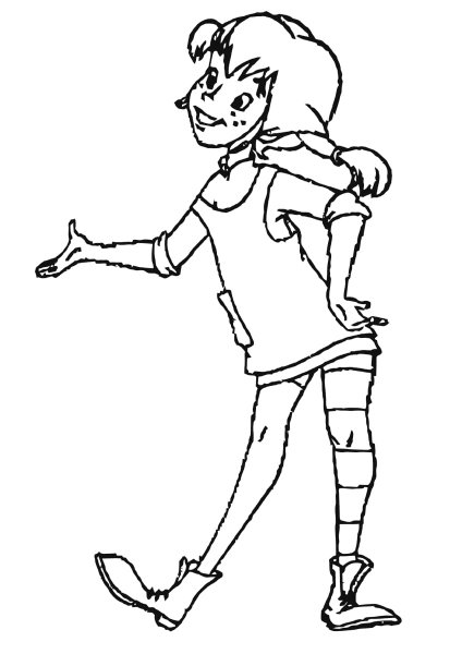 Линдгрен Пеппи длинный чулок раскраска