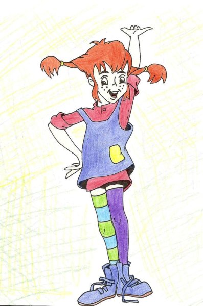 Пеппи длинный чулок раскраска