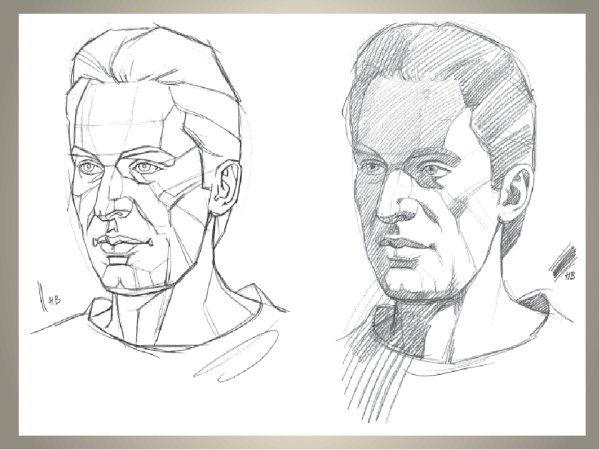 Лицо человека карандашом