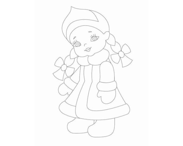 Снегурочка раскраска для малышей