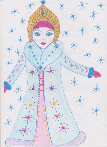 Снегурочка рисунок для детей