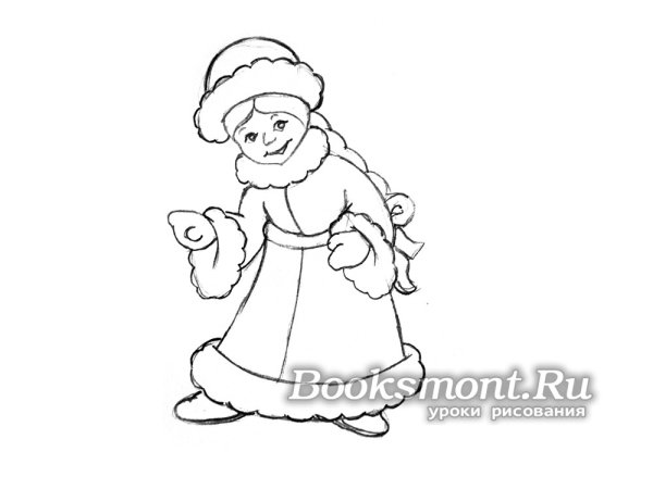 Снегурочка рисунок карандашом