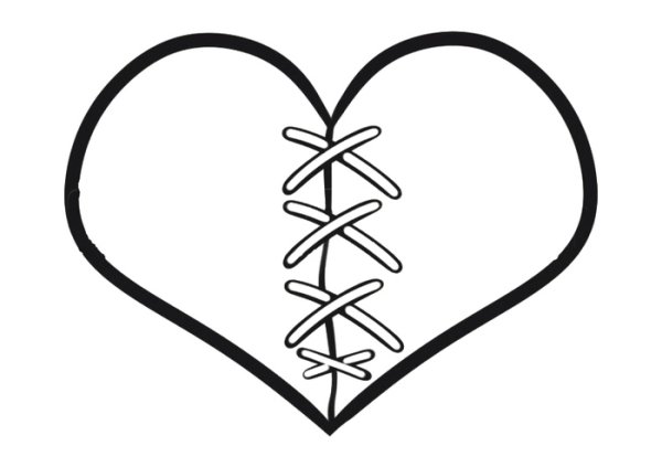Сердце карандашом для срисовки