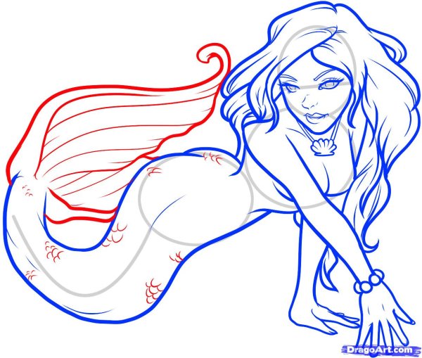 Русалка рисунок