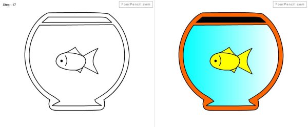 Треугольный аквариум рисунок