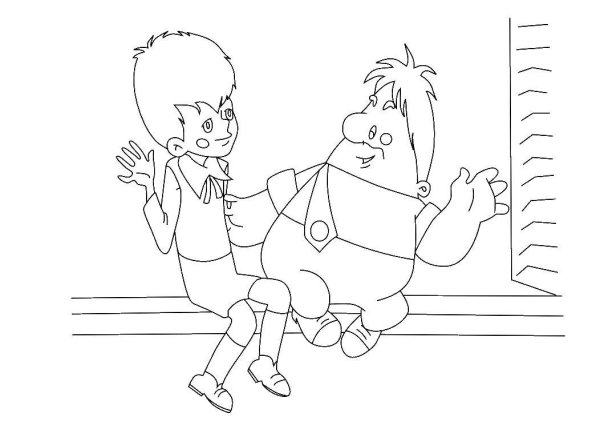 Малыш и Карлсон. Раскраска