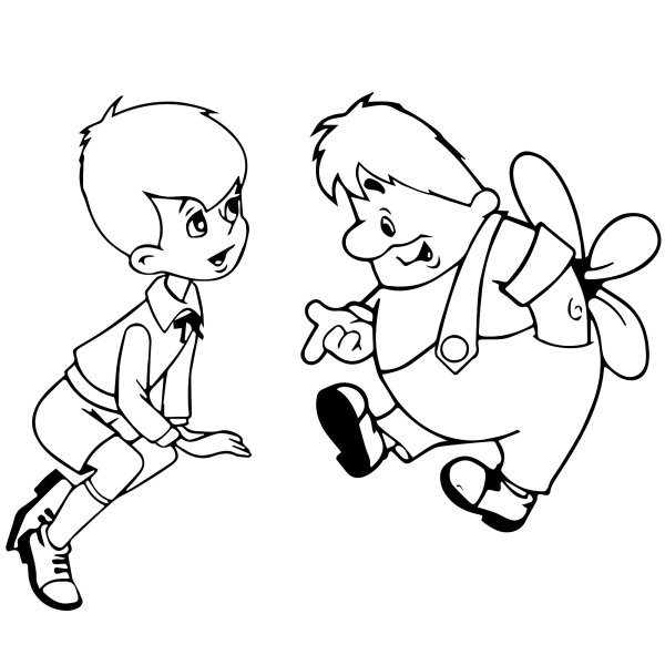 Малыш и Карлсон. Раскраска